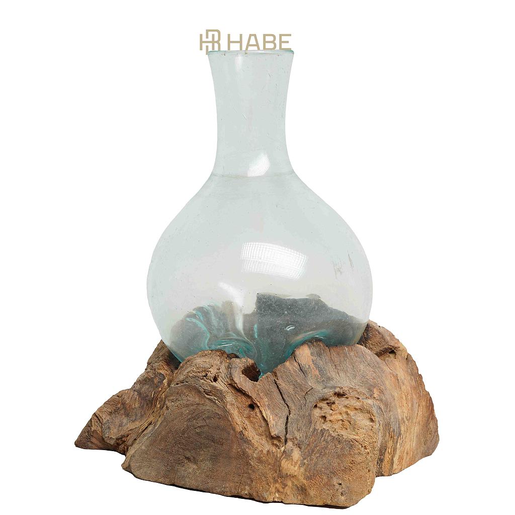 Root with Glass Bottle 22x17x27 cm Natural