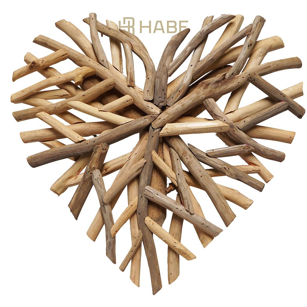 Heart Branch 38x38x4 cm Natural