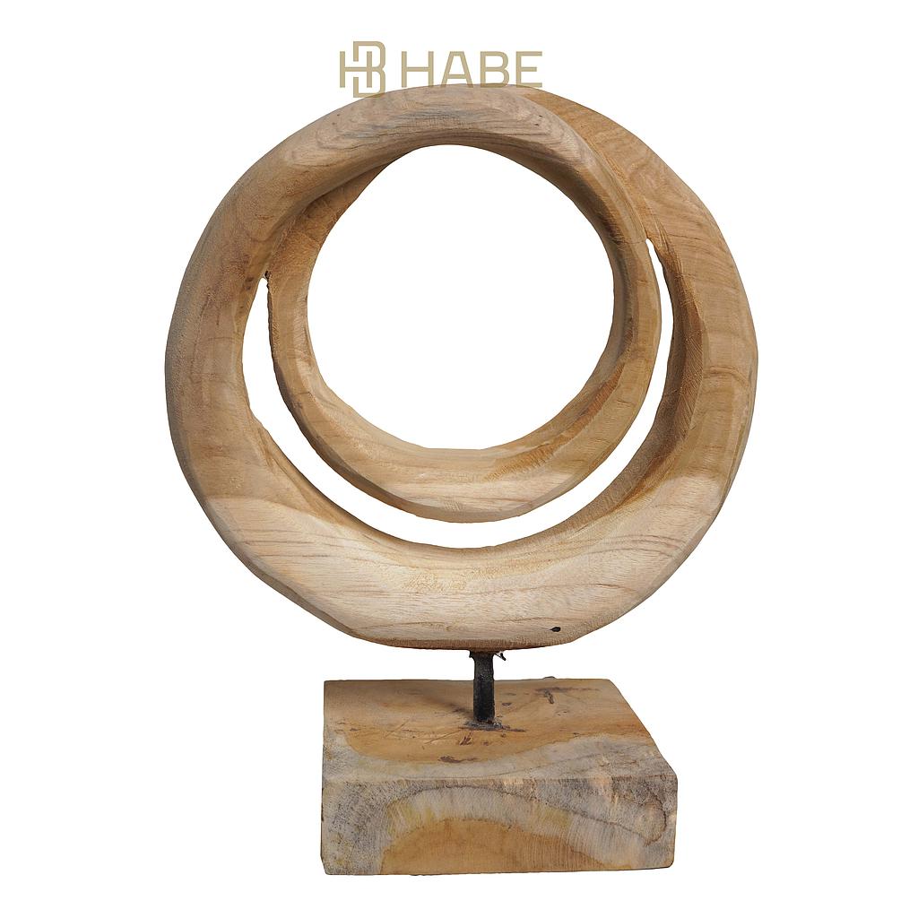 Double Ring Statue  20x12x26 cm Natural