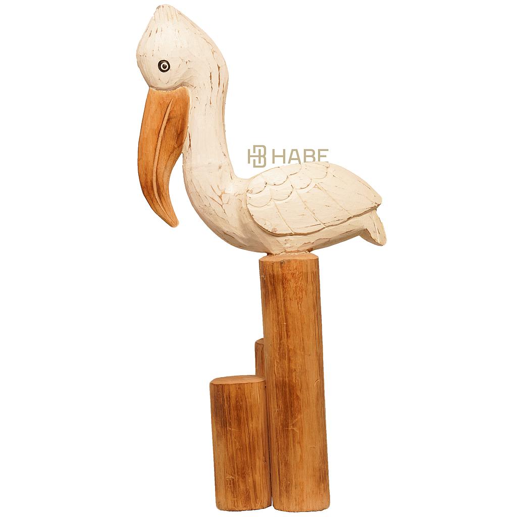 Pelican on Pole Wood White