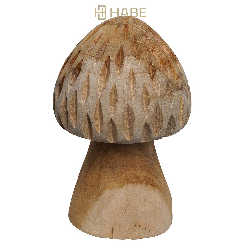Strawberry Shaped Mushroom Teak 8x8x10 cm Natural