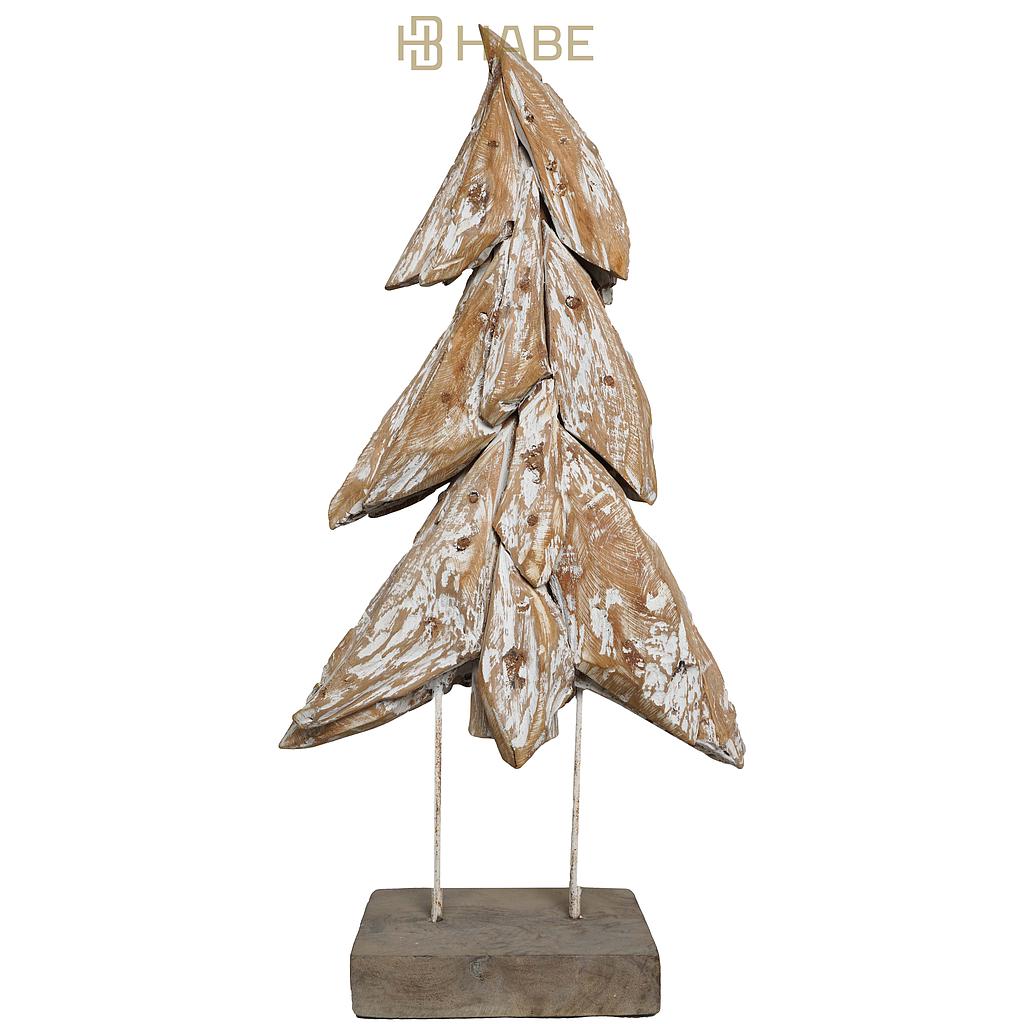 Christmas Tree on Stand Teak White Wash