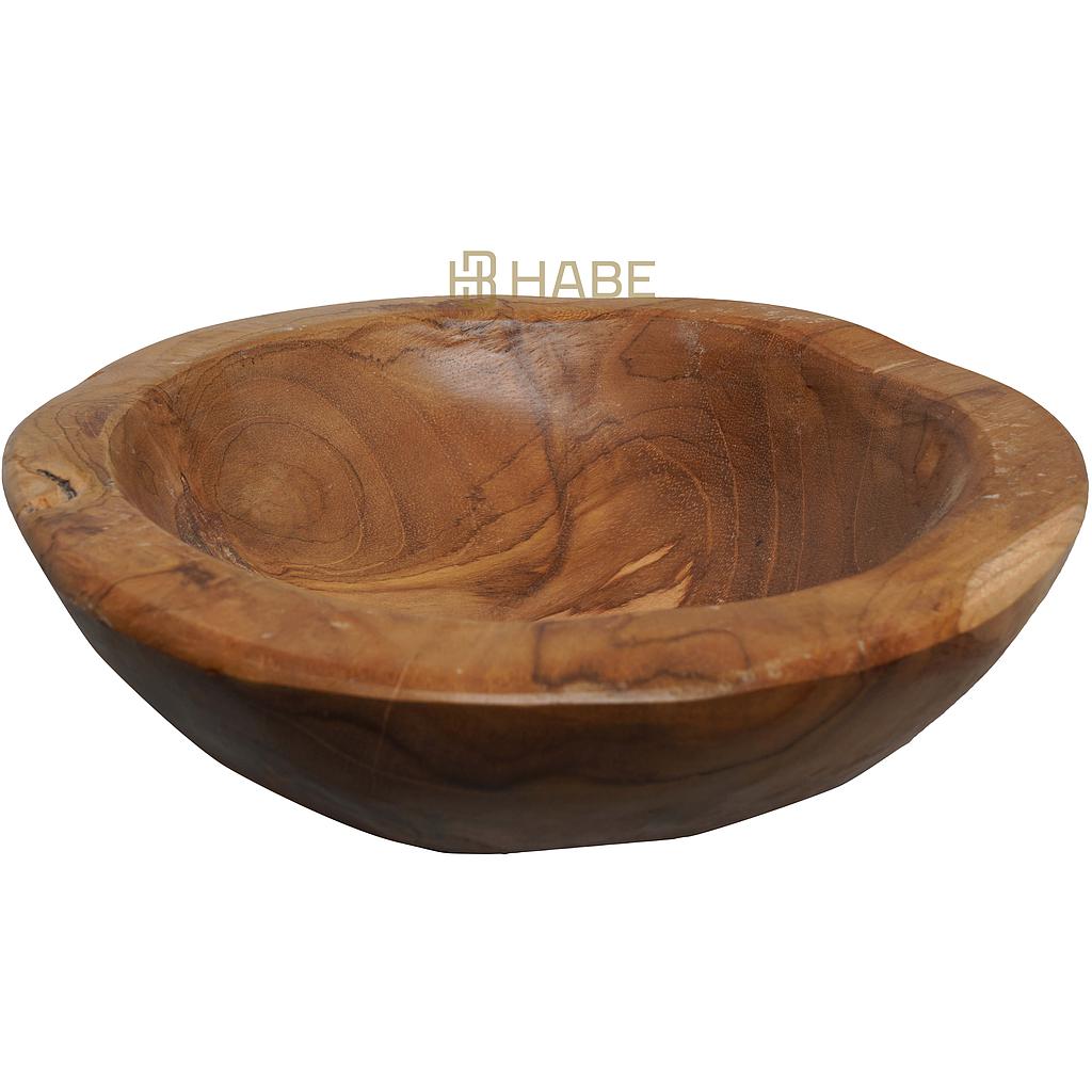 Teak Bowl Waxed 18x18x5 cm Natural