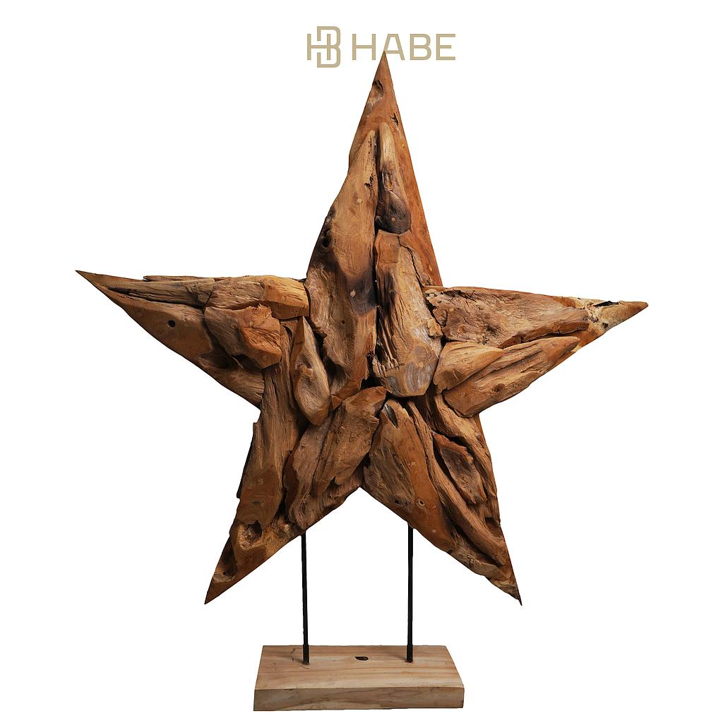 Erosion Wood Star 120cm on foot 120x20x126 cm Natural