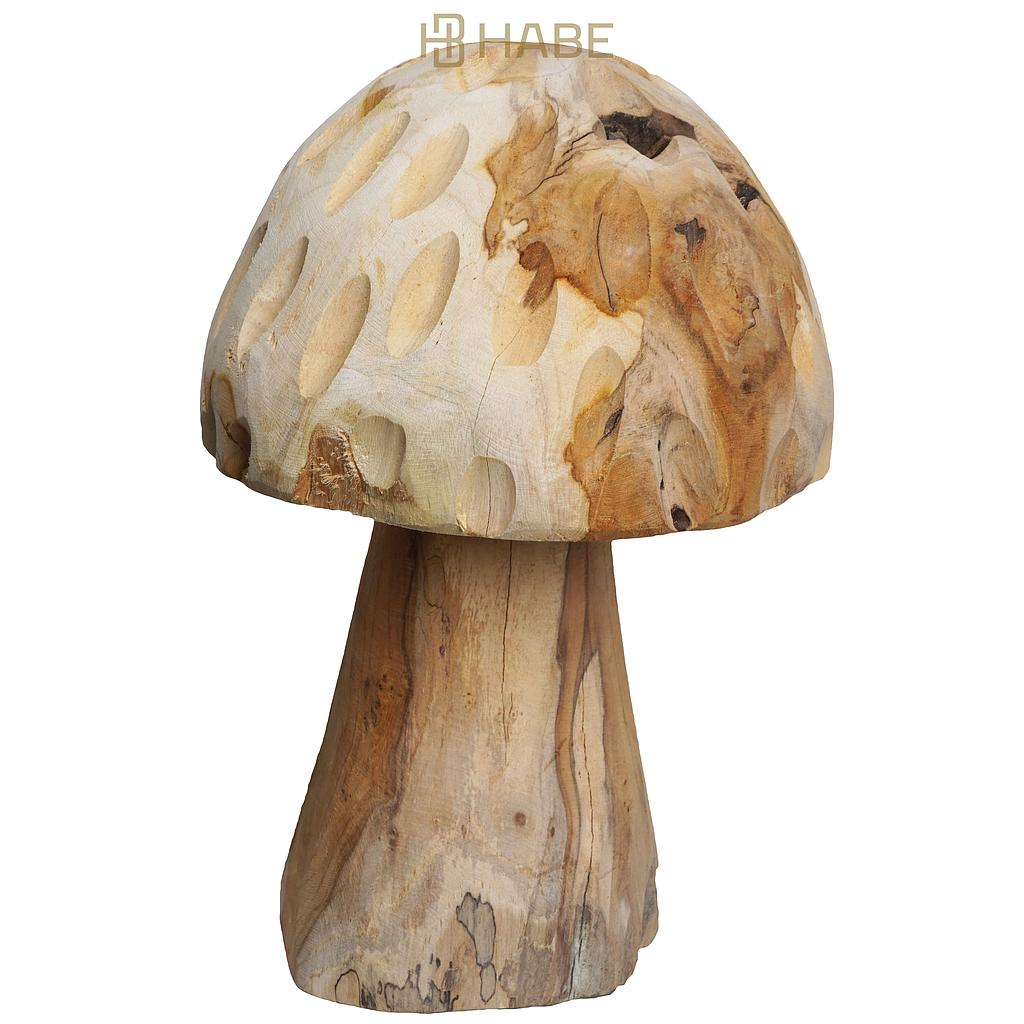 Glass on teak 37x37x35cm Natural