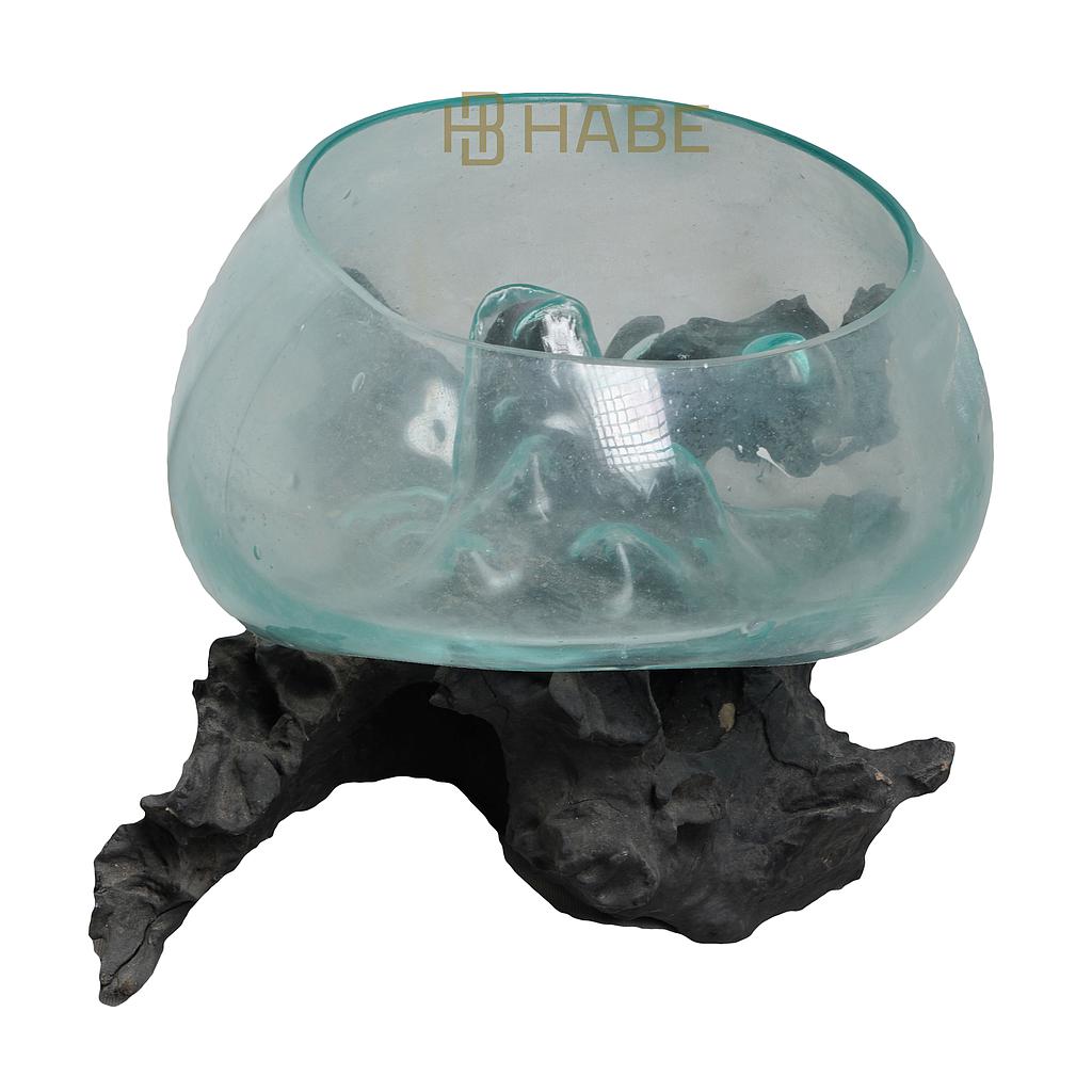 Root with Glass 32x28x22 cm Black