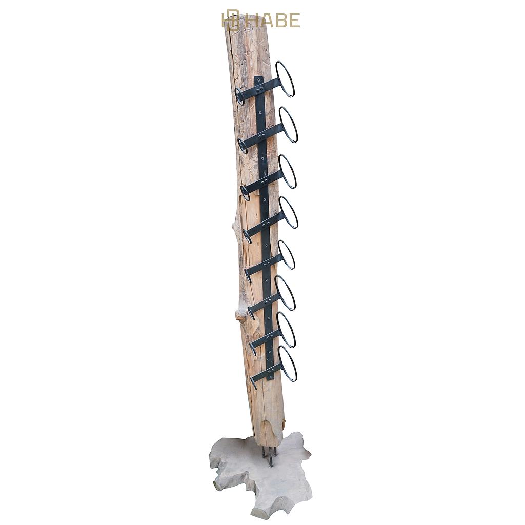 Bottle Holder Stand 8 Bottles Natural 40x40x162 cm Natural