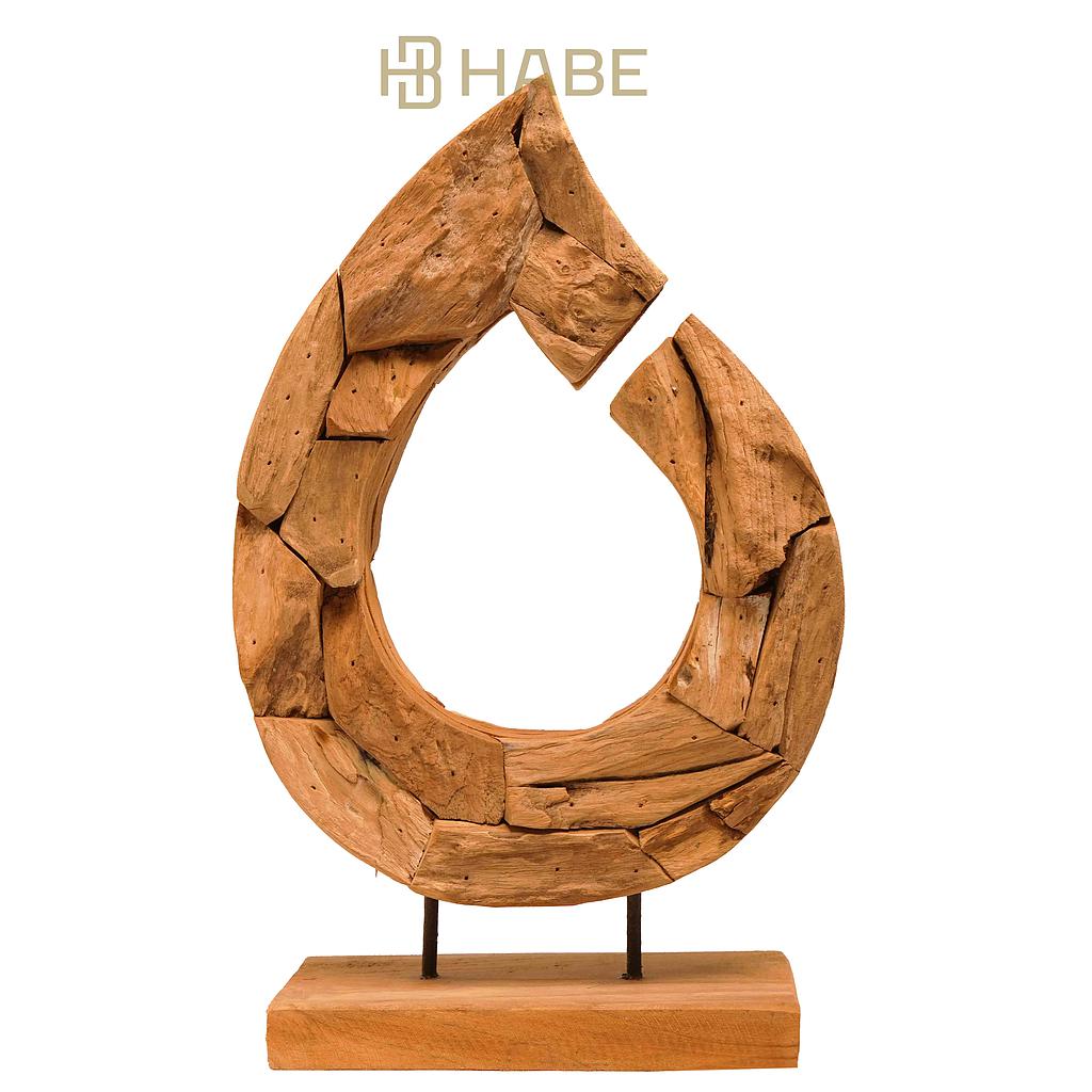 Teak Water Drop Statue 24x12x38 cm Natural