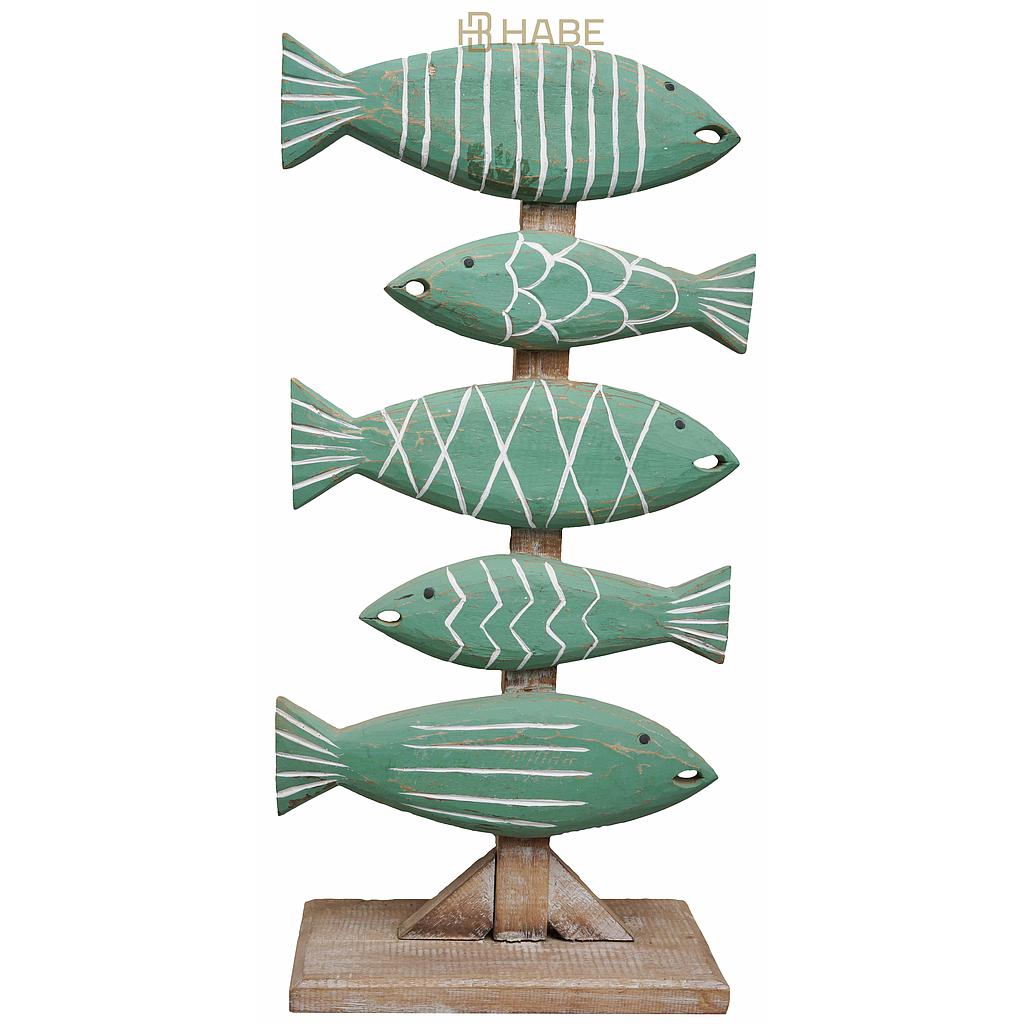Fish on Stand M Wood 30x16x65 cm Soft Green