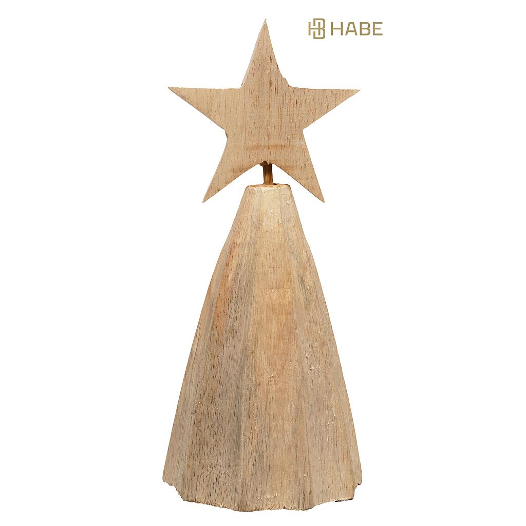 Christmas Tree Albazia with Star 9x9x22 cm Natural