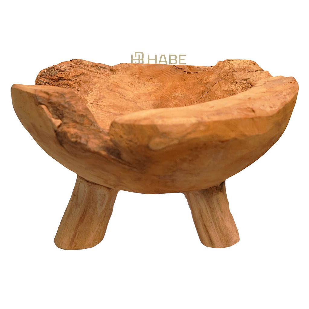 Teak Bowl on Foot 21x21x15 cm Natural