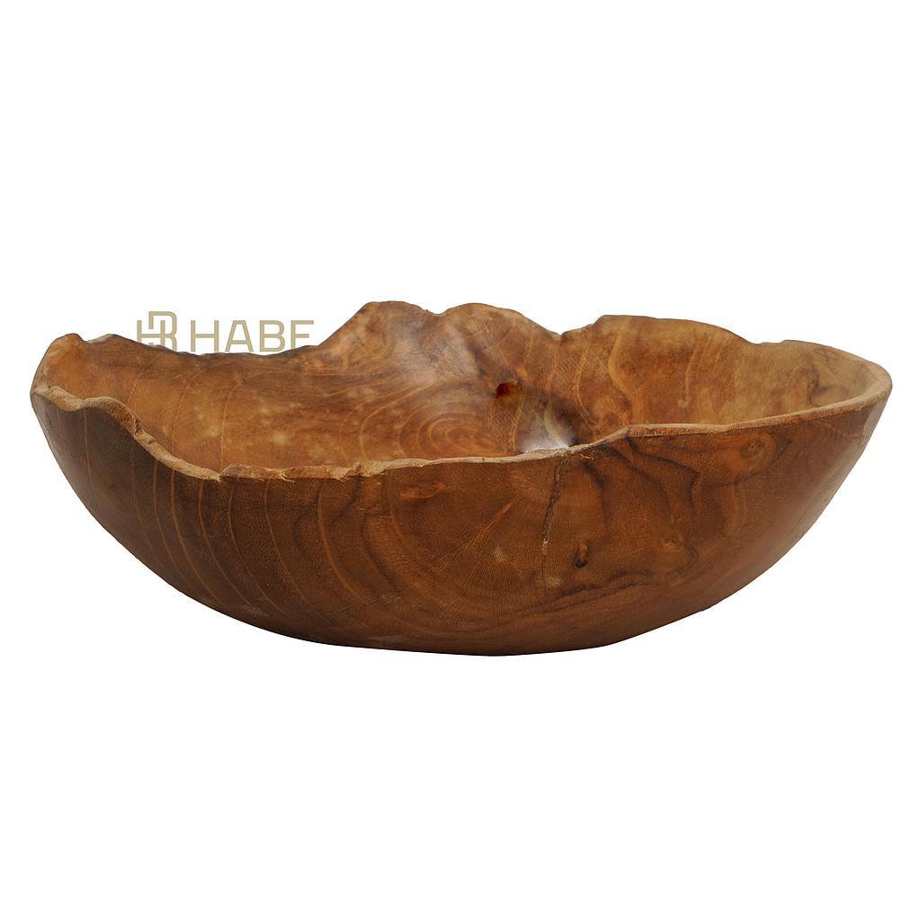 Teak bowl with thin edge S 15x15x6 cm waxed Natural