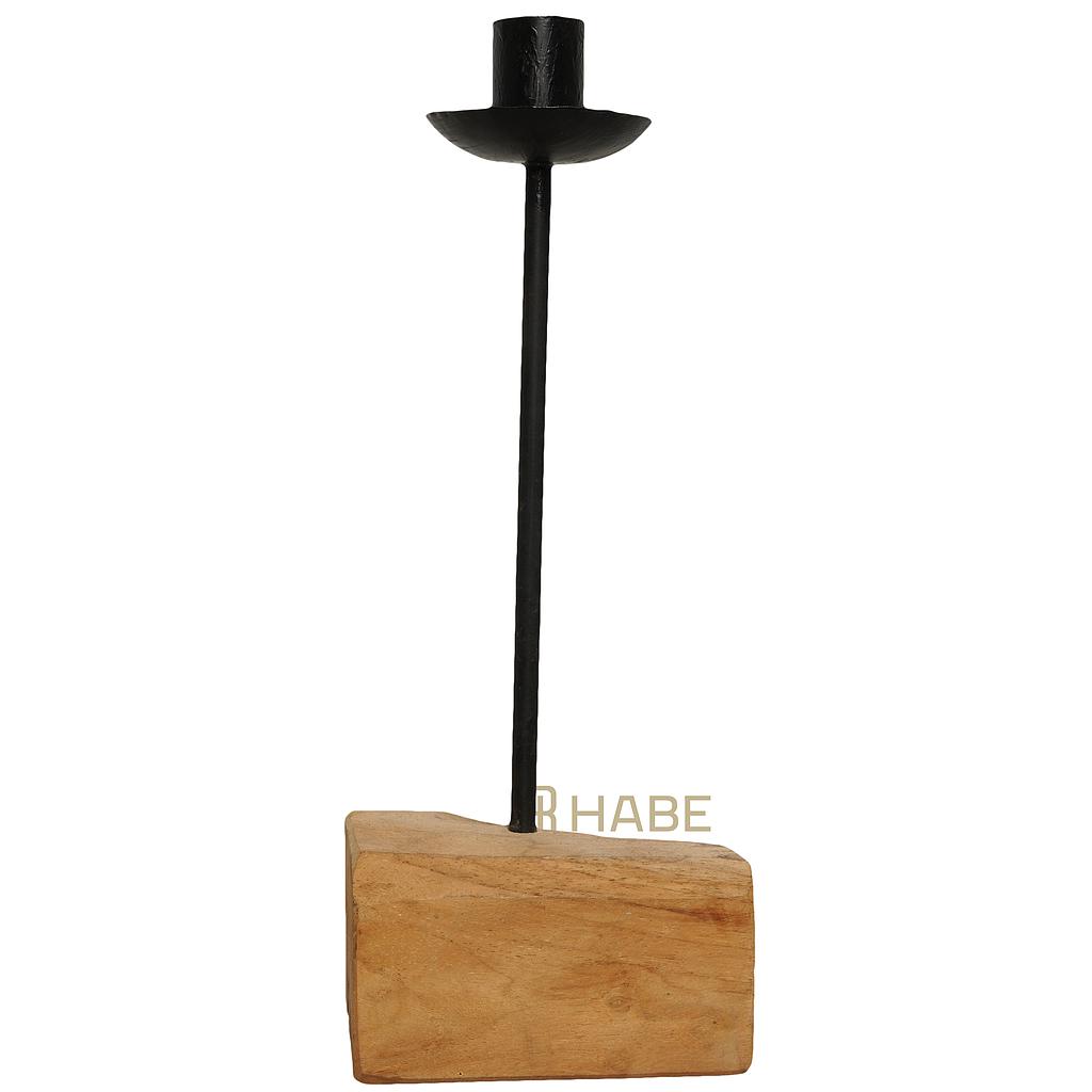 Dinner Candle Holder Teak Natural