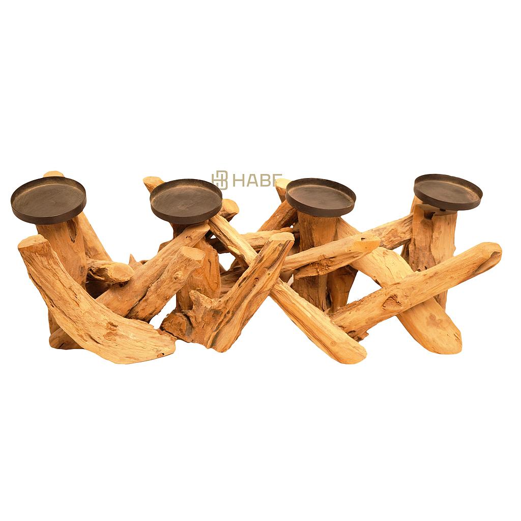 Candle Holder Driftwood 52x19x19Cm