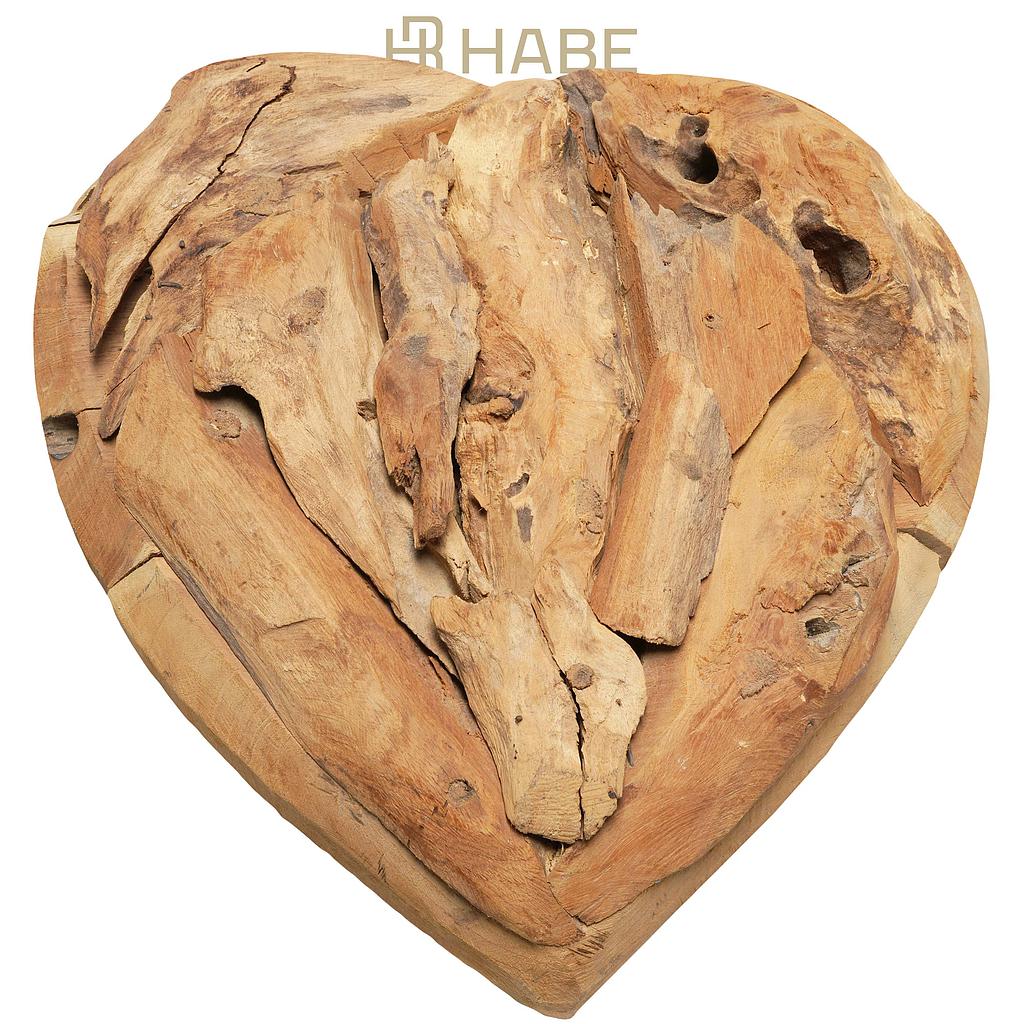 Erosion Wood Heart 30x30x7 cm Natural
