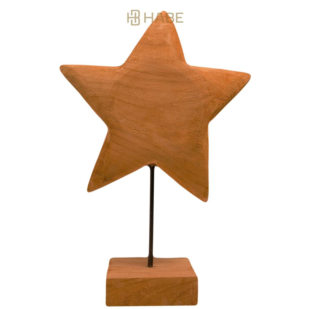 Teak Star on stand 28x10x40 cm Natural
