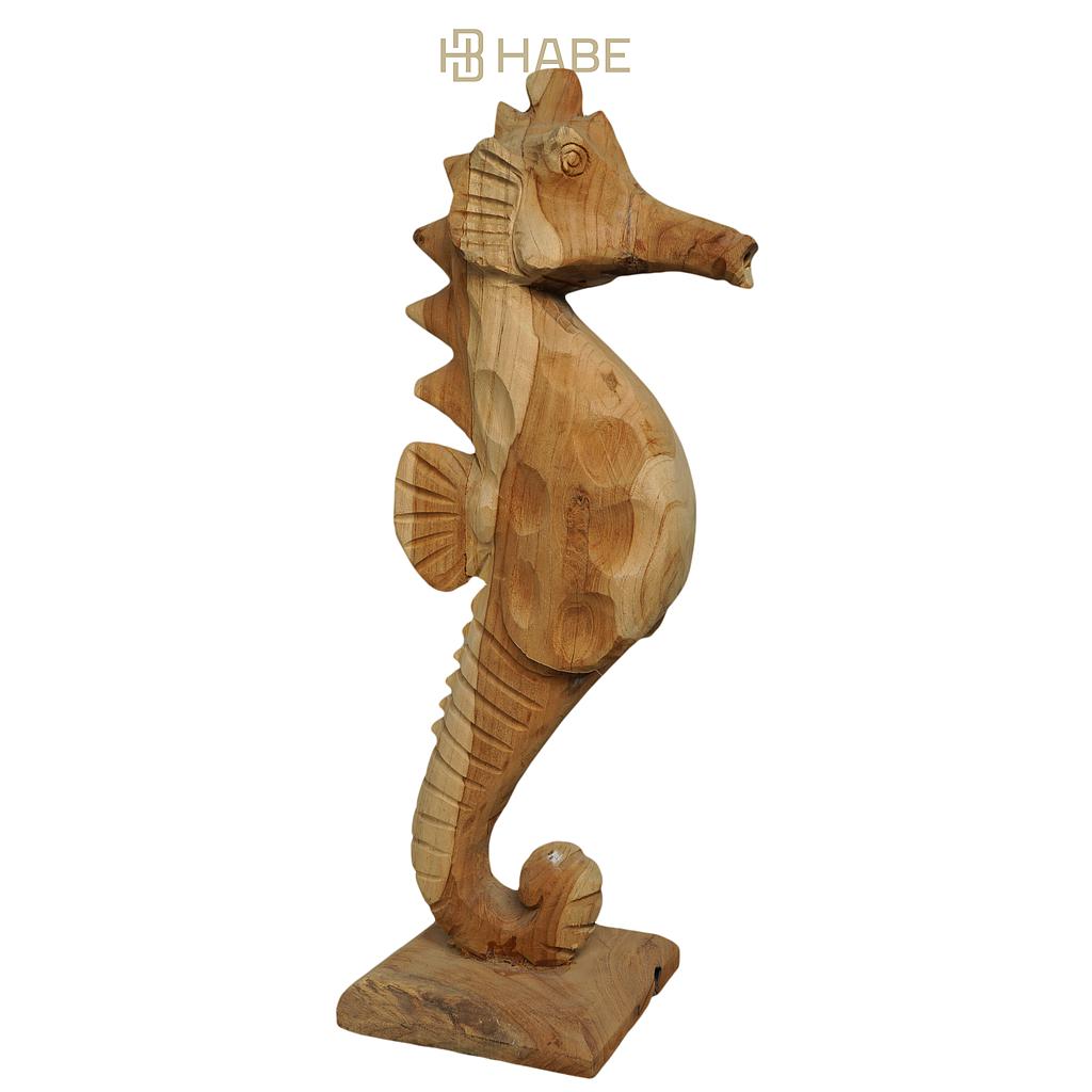 Sea horse S teak 15x12x38 cm Natural