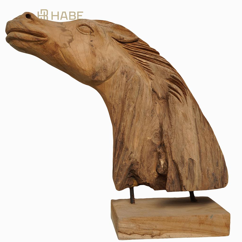 Head horse on stand 43x12x38 cm Natural