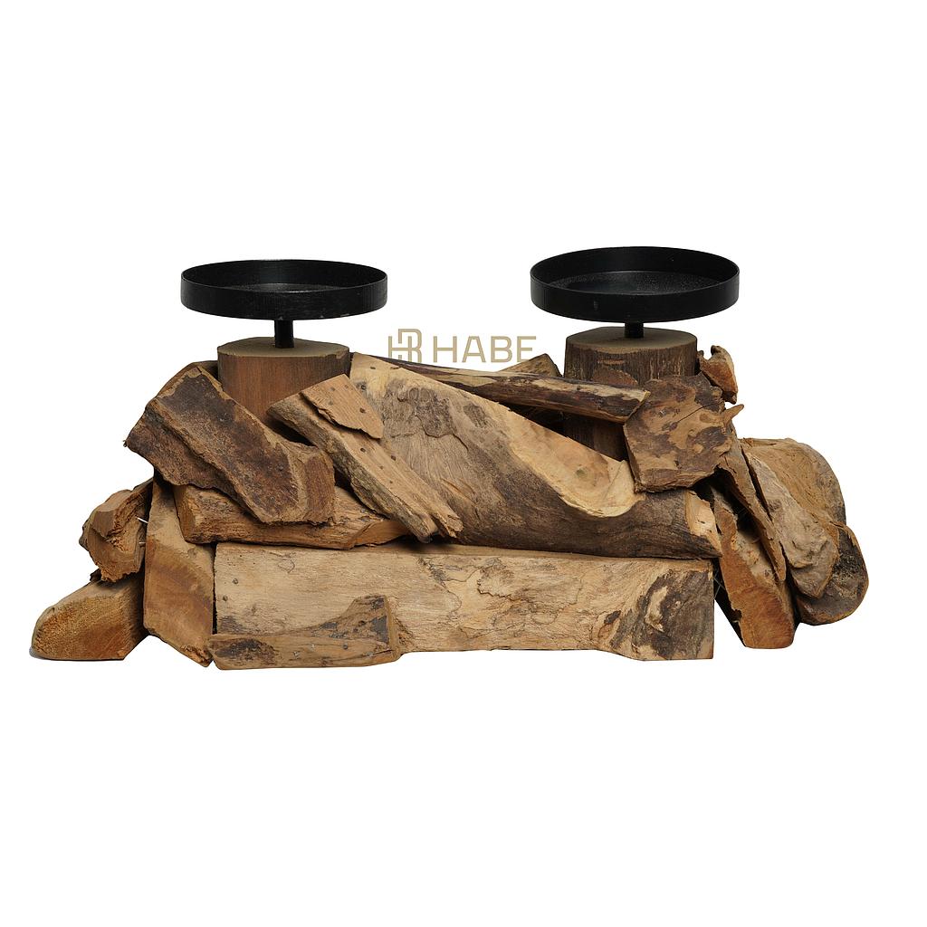 Candle Holder Driftwood 32x18x14 cm Natural