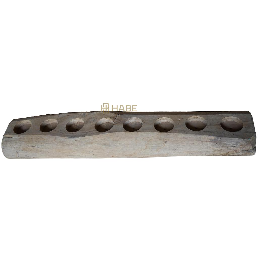 Tea Light Holder L 58x11x6 cm (with metal holder) Natural