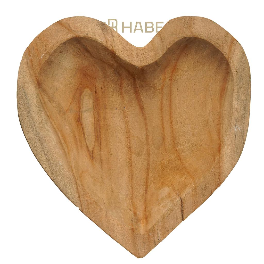 Heart bowl S teak 25x25x4,5 cm Natural