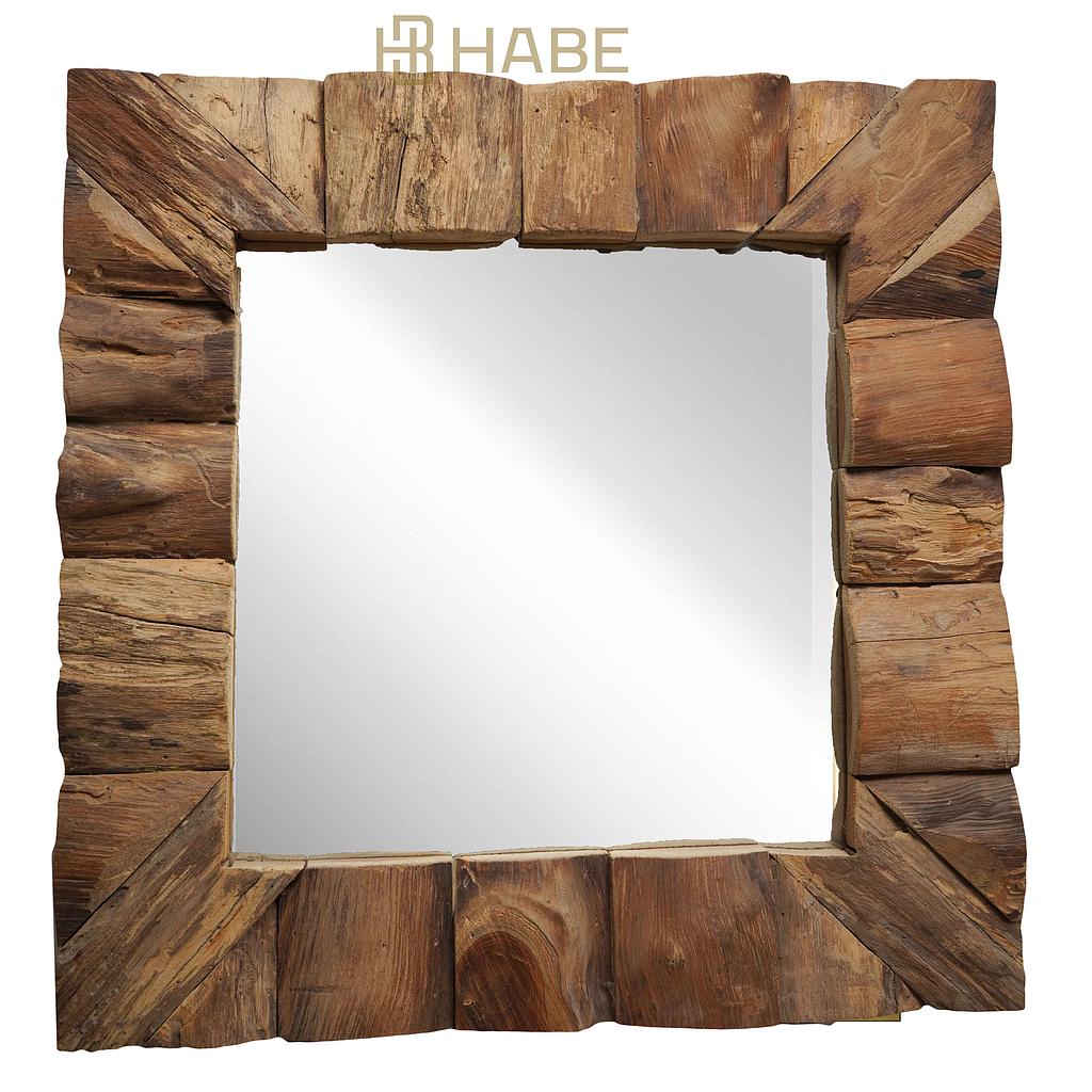 Mirror Halfwood Square 58x58 cm Natural