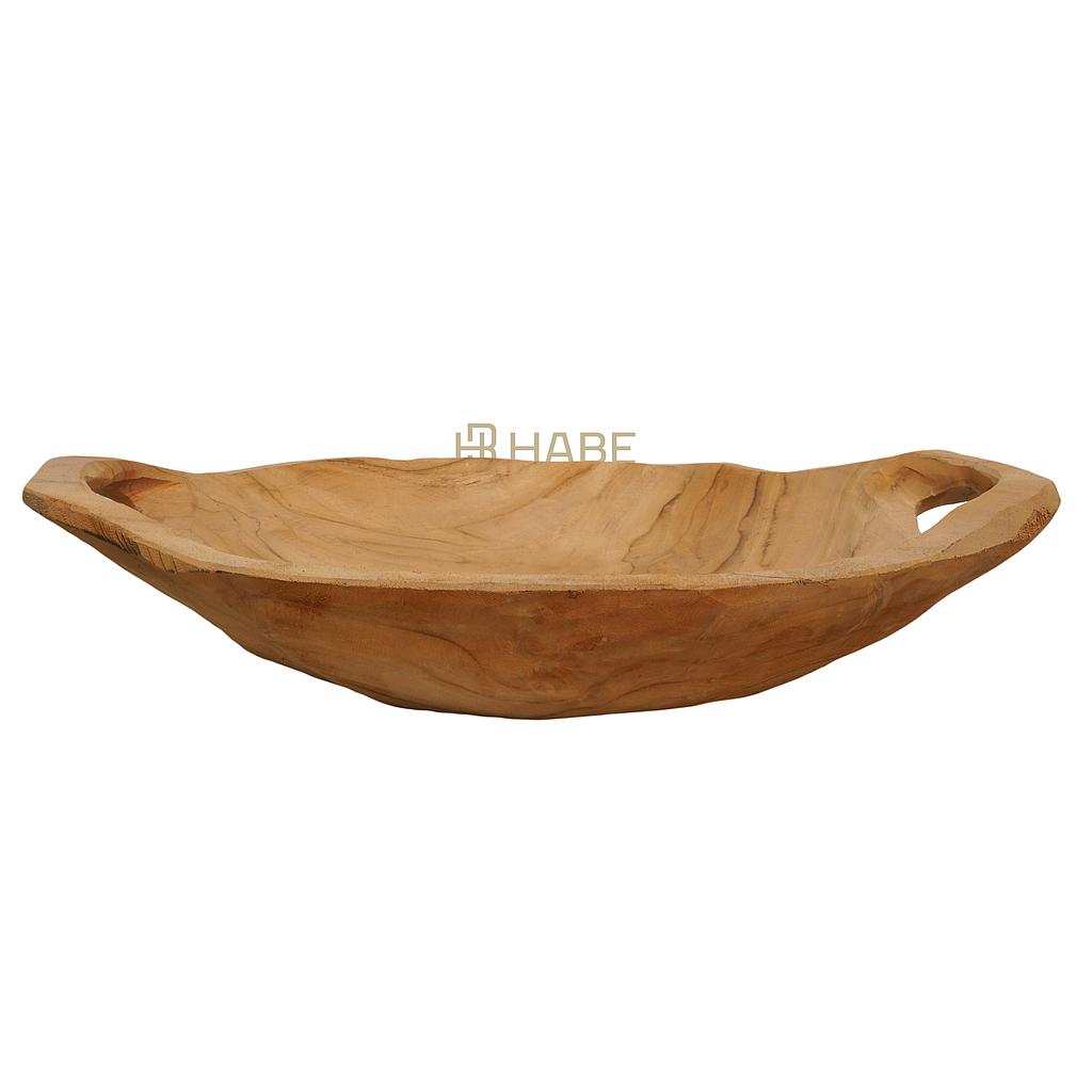 Bowl with Handle Teak 37x29x8 cm Natural