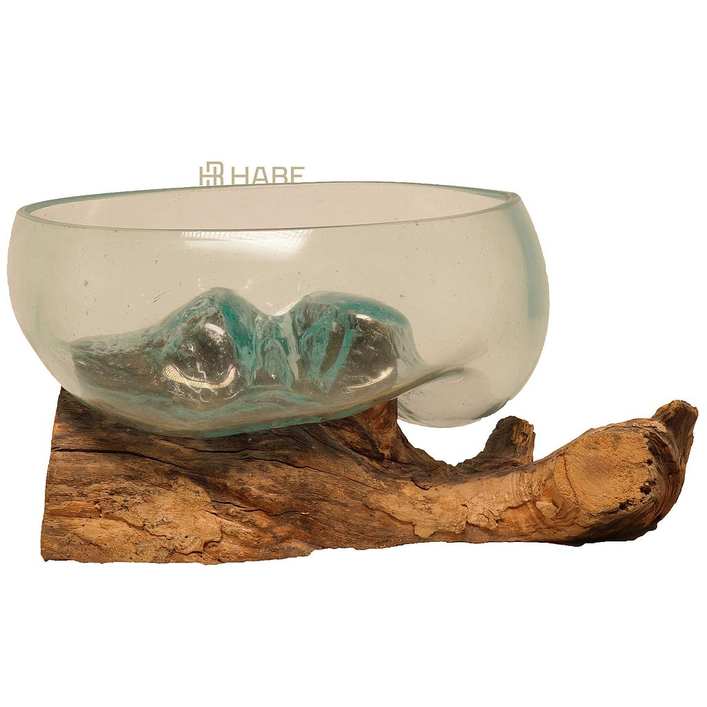 Root with Glass Bowl 65x30x23 cm Natural