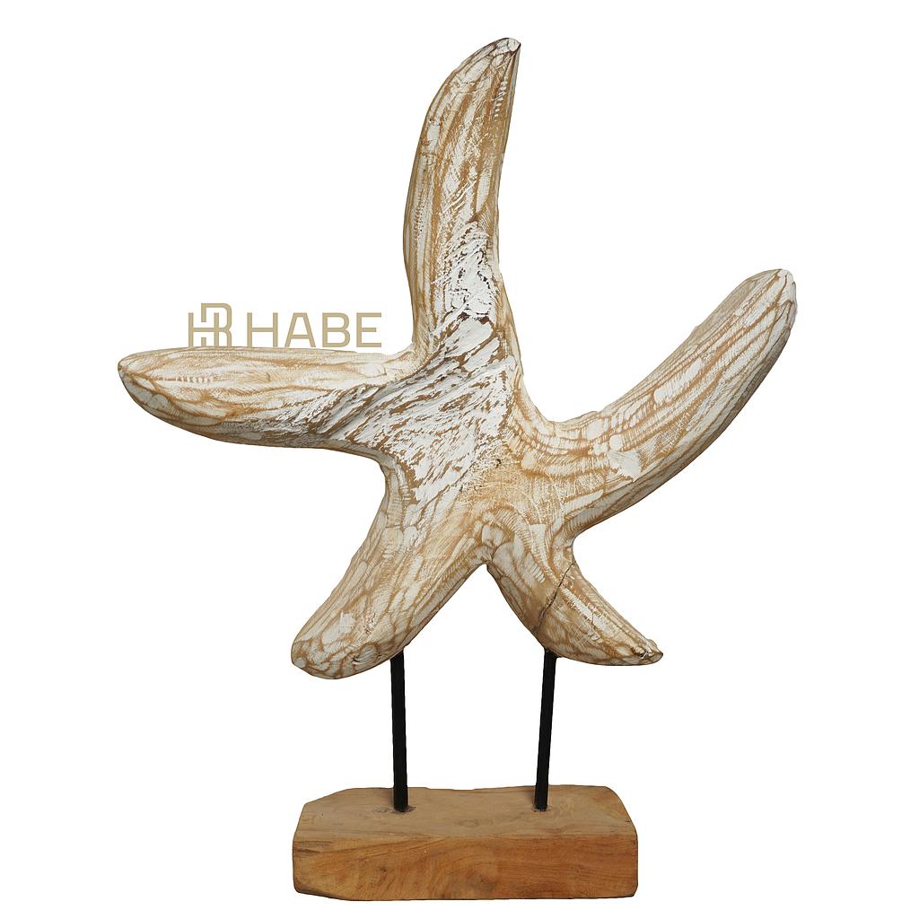 Starfish on stand S teak 28x10x38 cm Natural/WW 