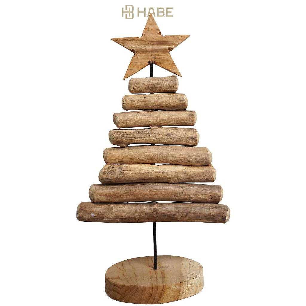 Teak Tree with Star 25x16x35 cm Natural