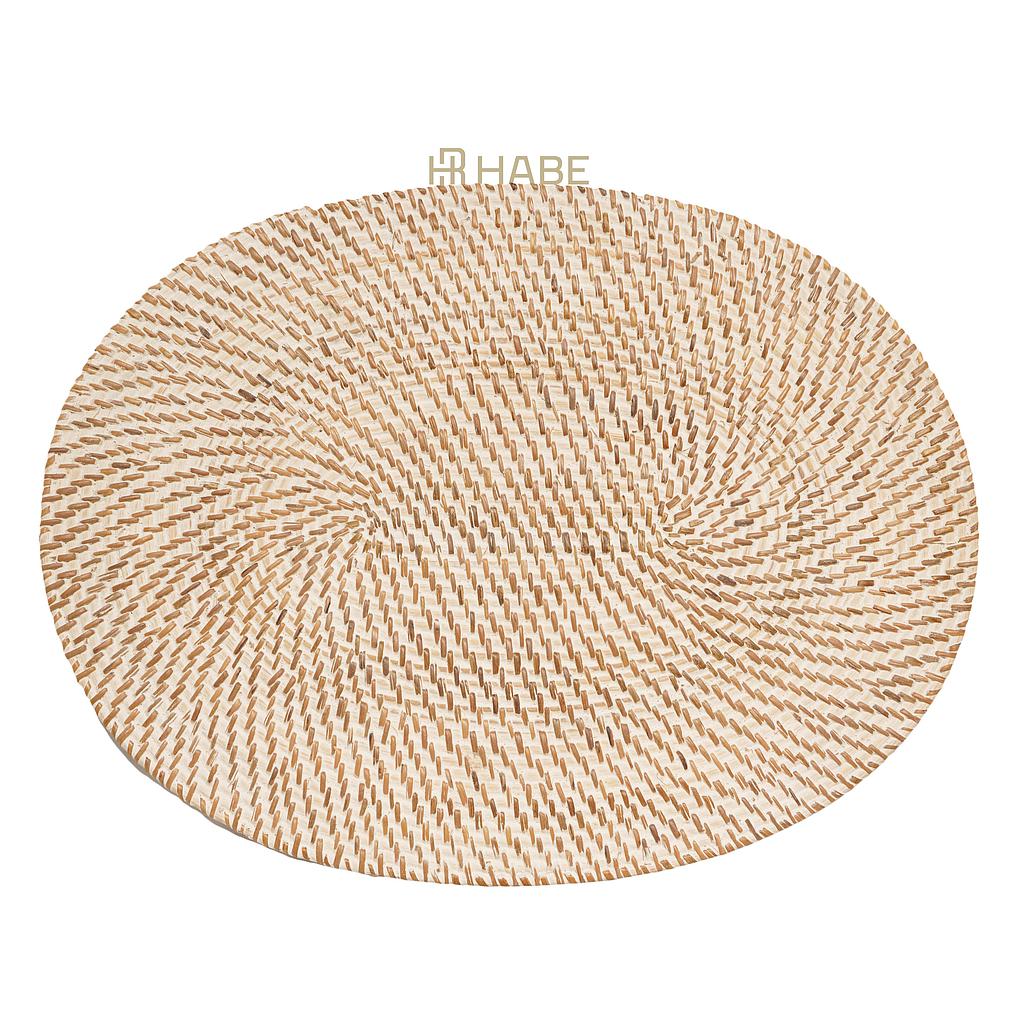 Place Rattan Oval 40x30x1 cm White Wash