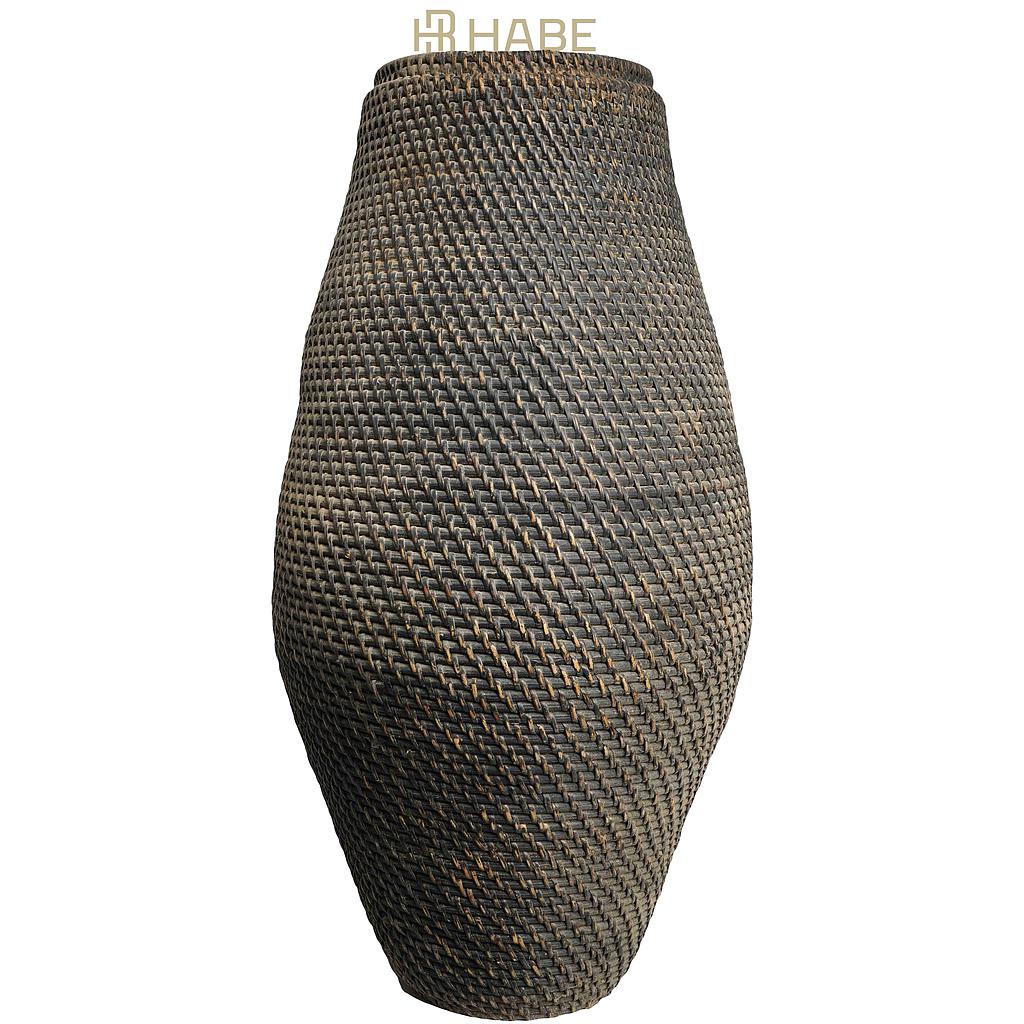 Vase Rattan Ellipse 30x30x60 cm Black Wash