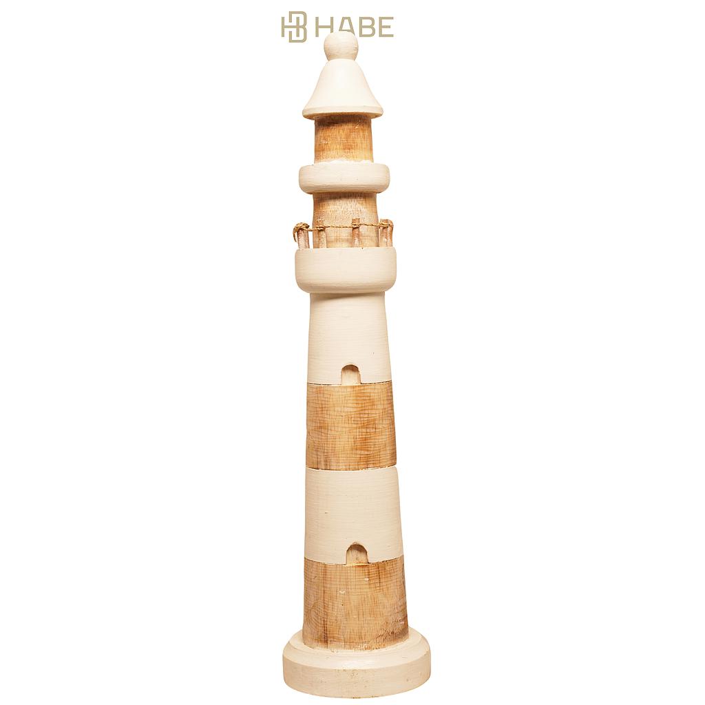 Lighthouse Wood 14x14x58 cm Natural/White