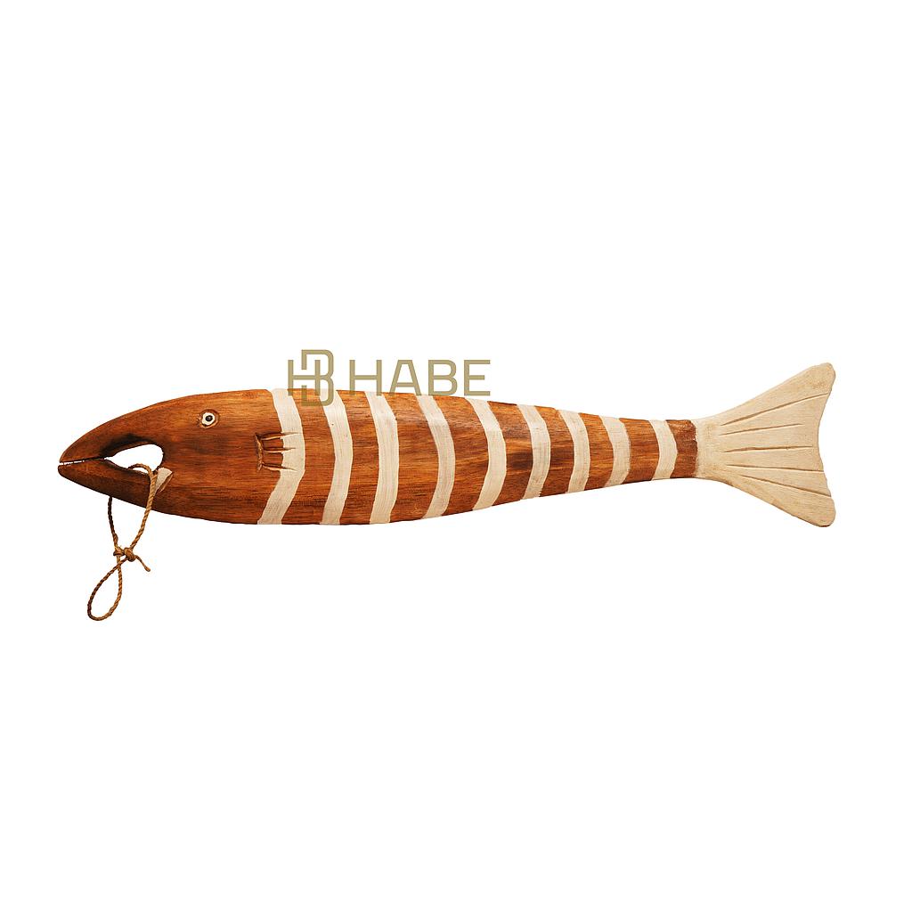 Hanging Small Fish Wood Natural/White