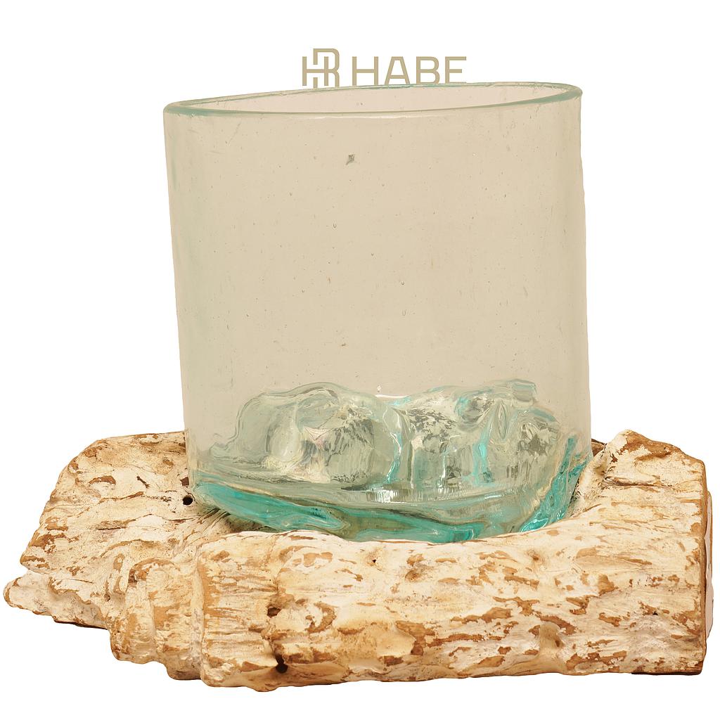 Glass on Wood White Wash
