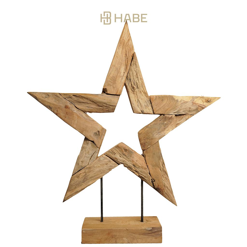 Open Star on Stand Teak Natural
