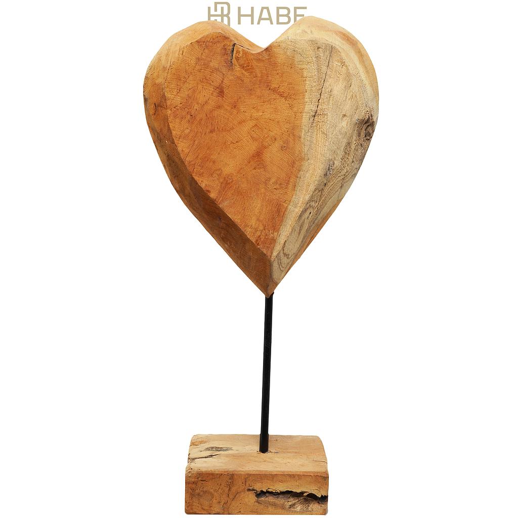 Teak Heart on Stand Natural
