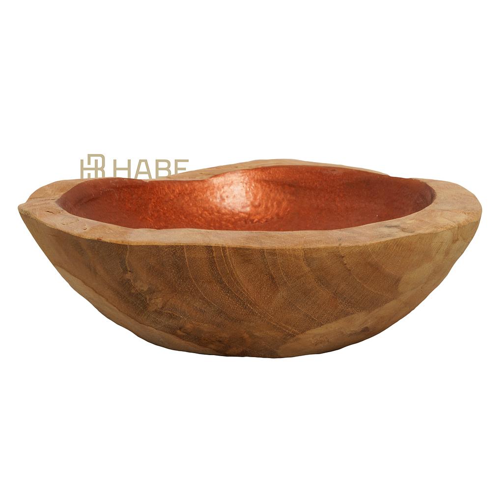 Bowl Teak Natural / cooper inside