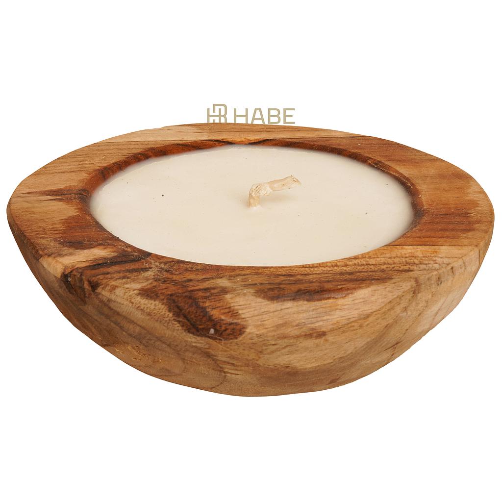 Bowl Teak Wood with Candle 