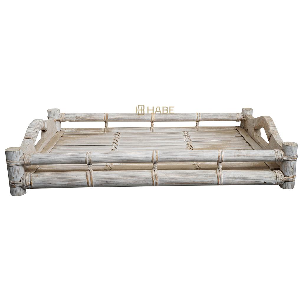 Tray Bamboo B 51x32,5x9 cm White Wash