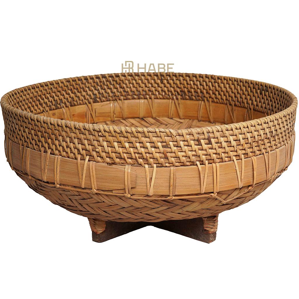 Tray on Feet Bamboo Set of 3 30/35/38x30/35/38x15/15/18 cm Natural