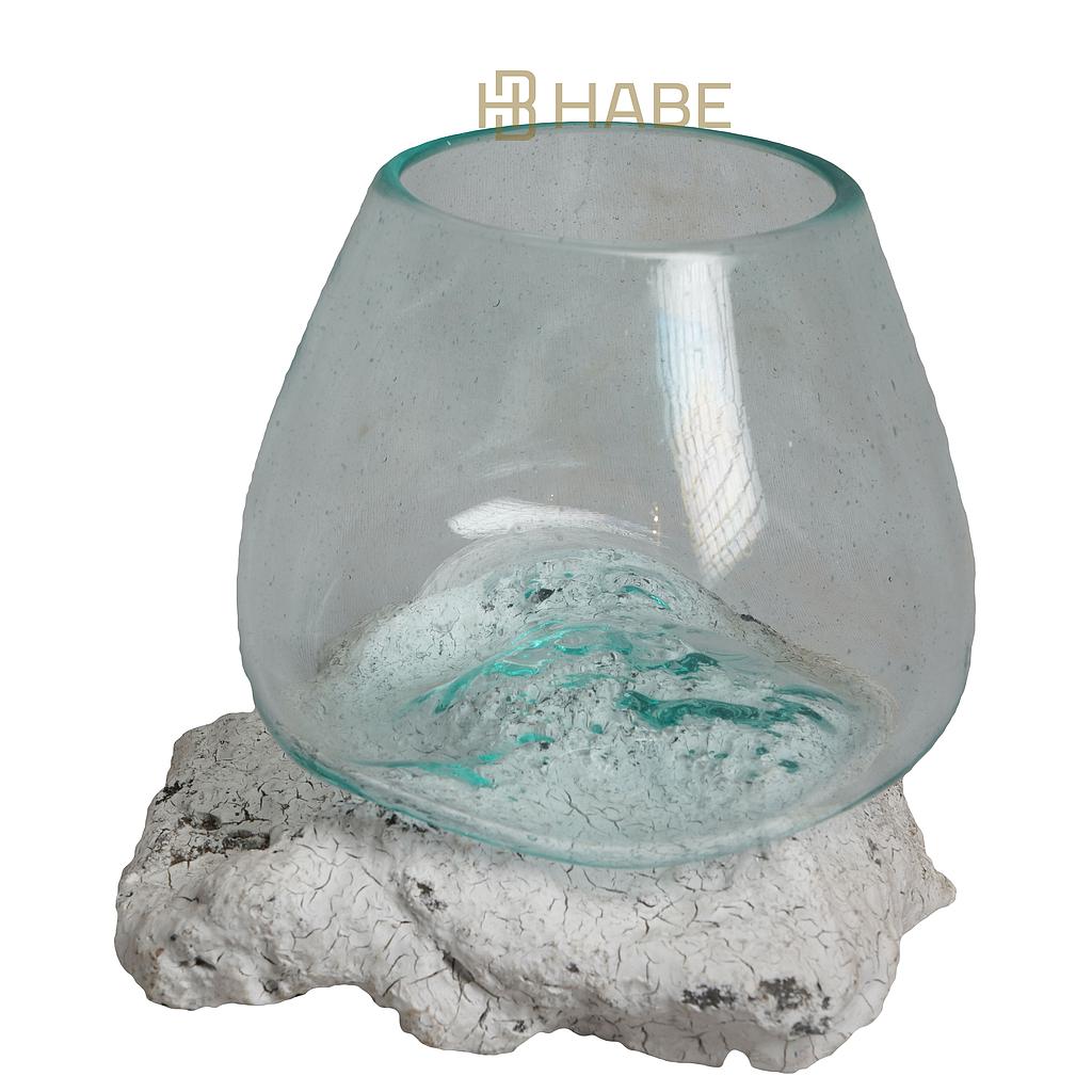 Glass on Cement White 17x15x19 cm White