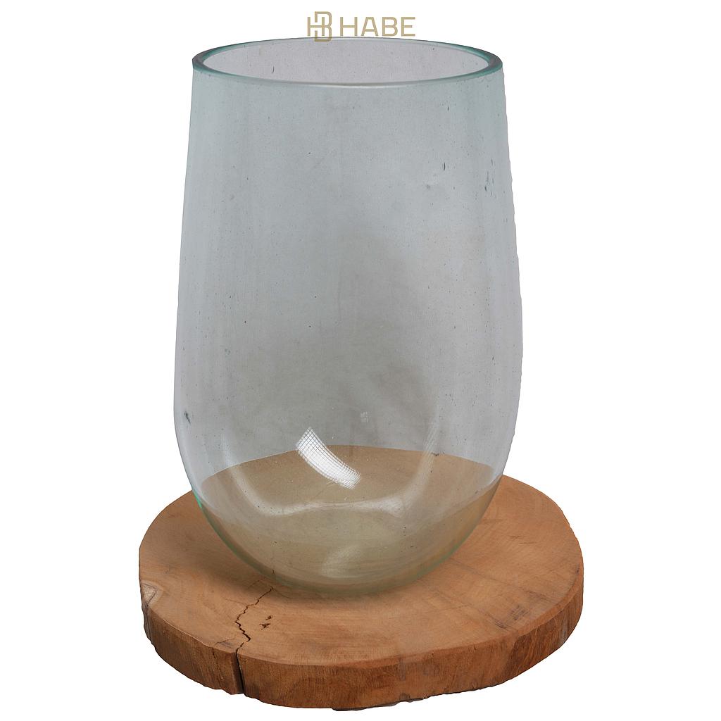 Glass on Teak 13x13x33,5 cm Natural
