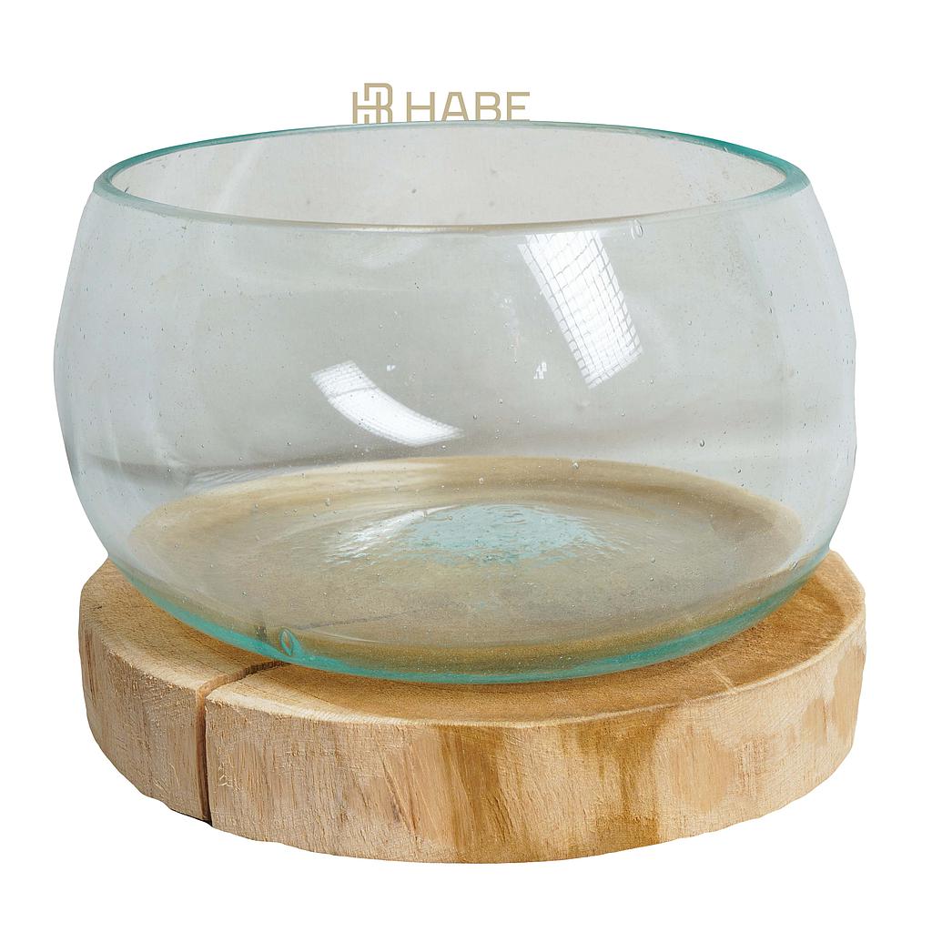 Glass on Teak 37x37x18 cm Natural