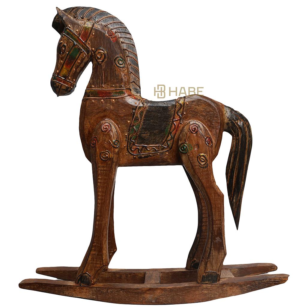 Statue Horse Albizia 60x13x62 cm Natural