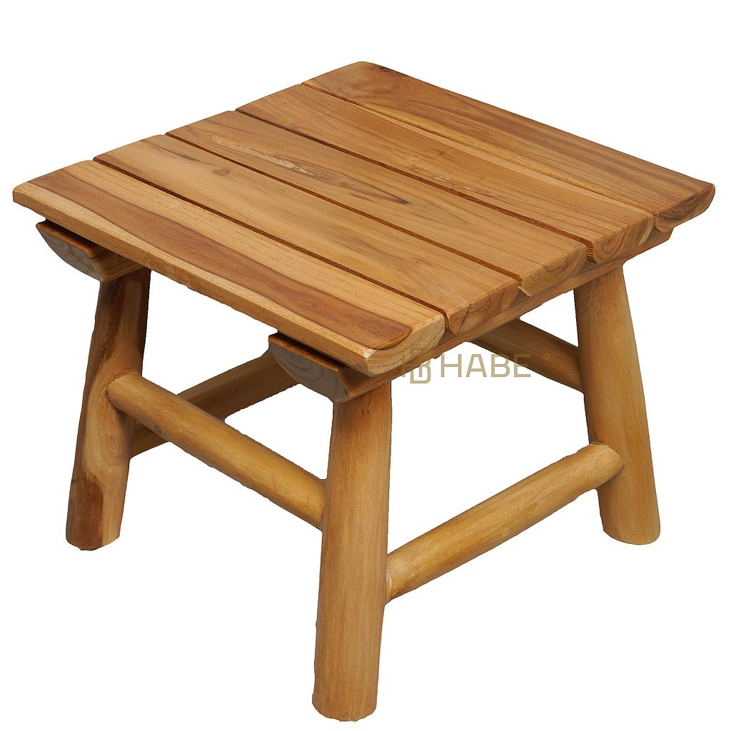 Teak Stool 30x30x25 cm Natural/Finishing