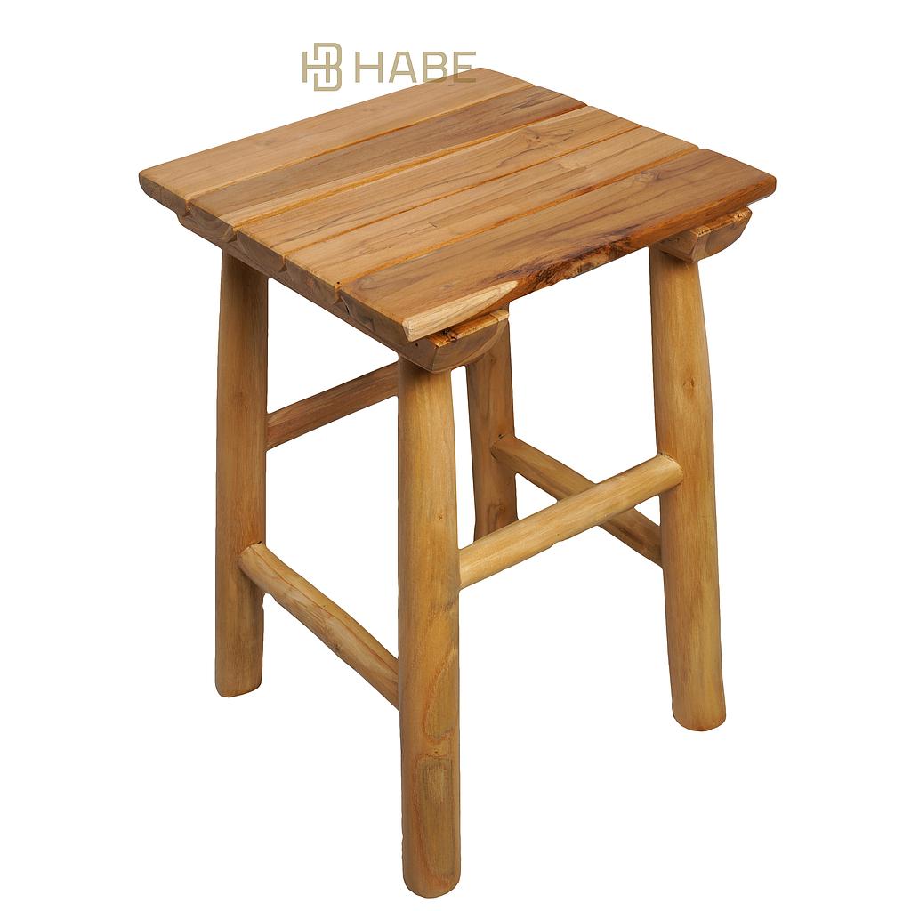 Teak Stool 30x30x45 cm Natural (Finishing)
