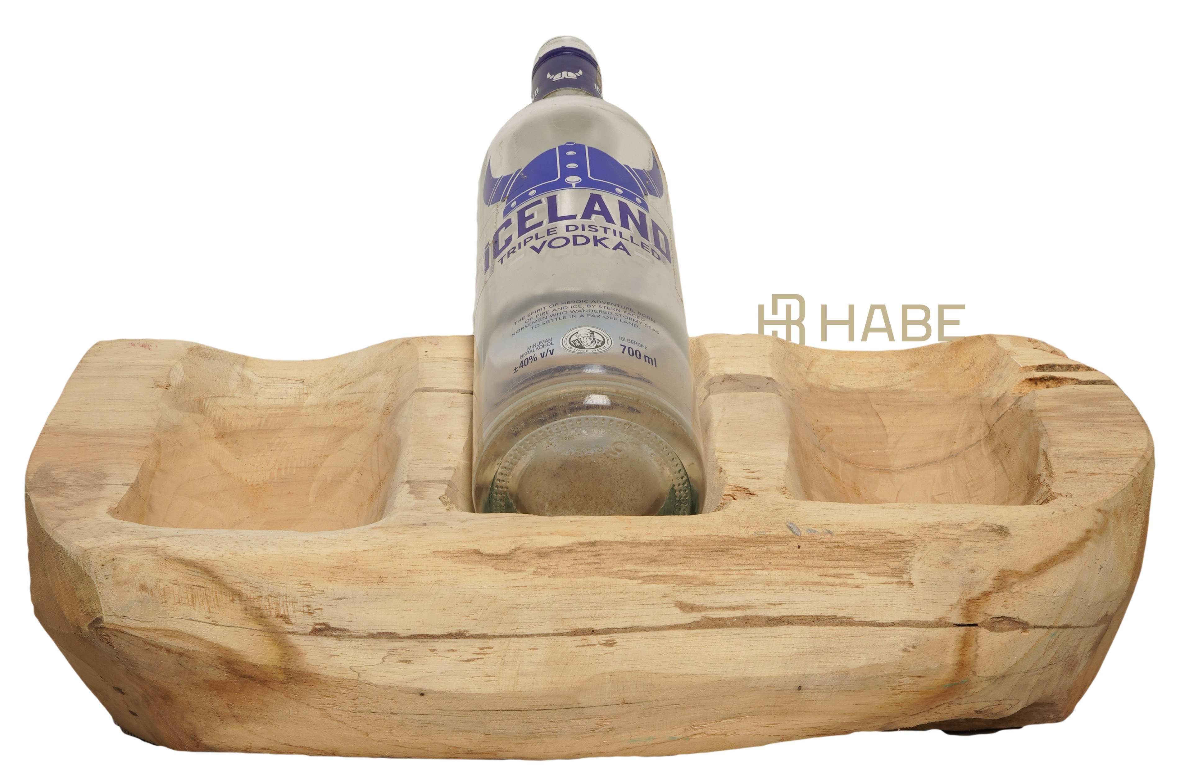 Winebotle holder teak for 3 botles 35x18x9 cm Natural