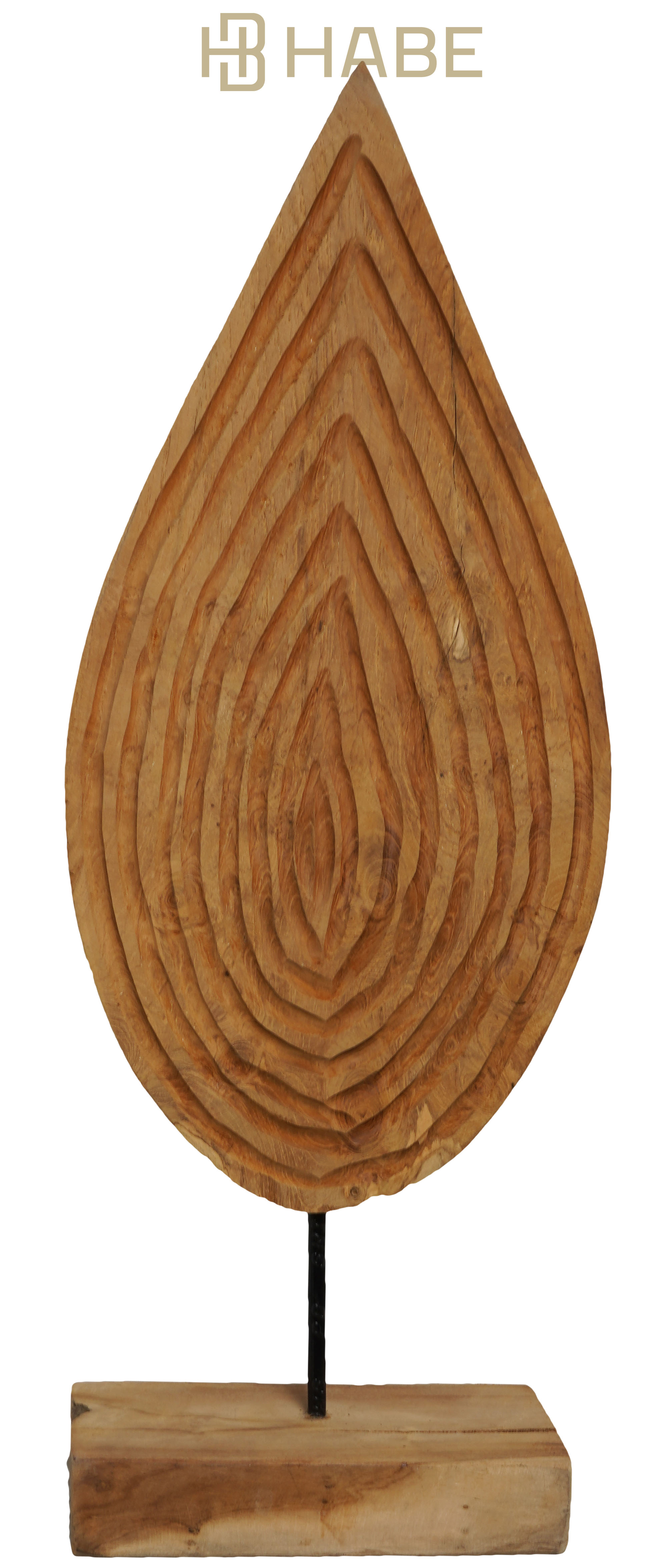 Drop teak on feet  12x9.5x28 cm Natural