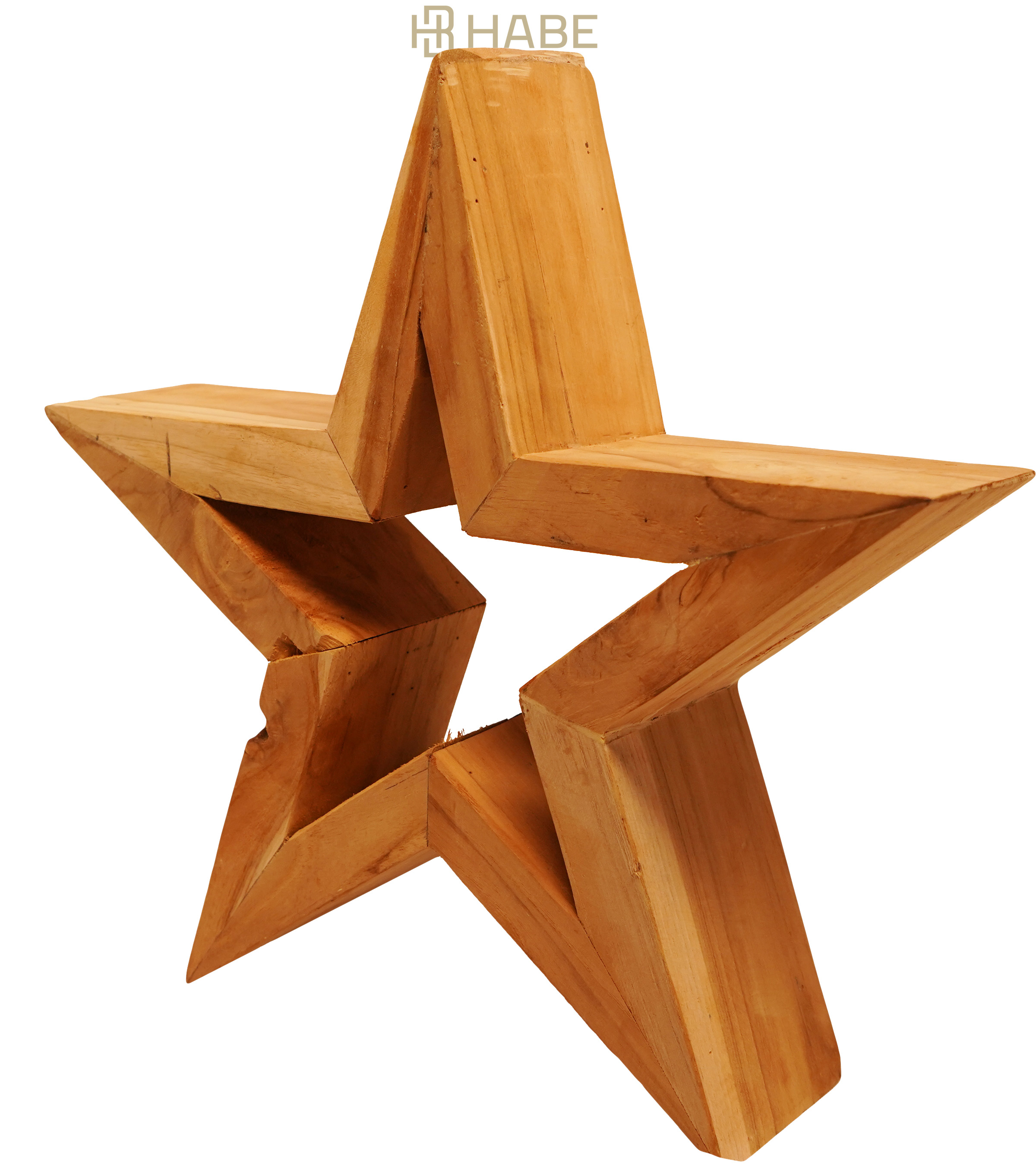 Teak open star 40x40x10 cm Natural 